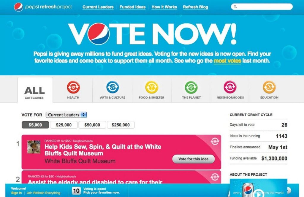 pepsi refresh project